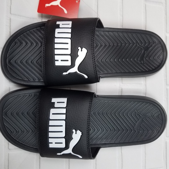 PUMA POPCAT black and white slides - Picture 3 of 8